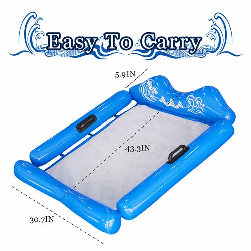 Inflatable Floating Bed Pool Rafts for Adults Water Floats Lake Mat Backrest Water Raft Water Mats for Lake Beach