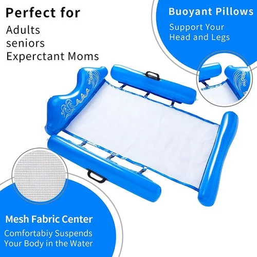 Inflatable Floating Bed Pool Rafts for Adults Water Floats Lake Mat Backrest Water Raft Water Mats for Lake Beach