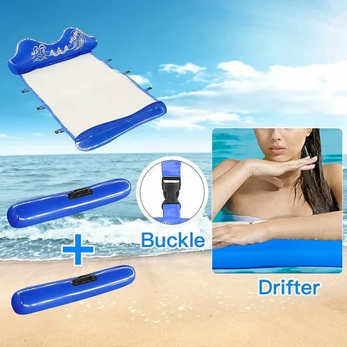 Inflatable Floating Bed Pool Rafts for Adults Water Floats Lake Mat Backrest Water Raft Water Mats for Lake Beach