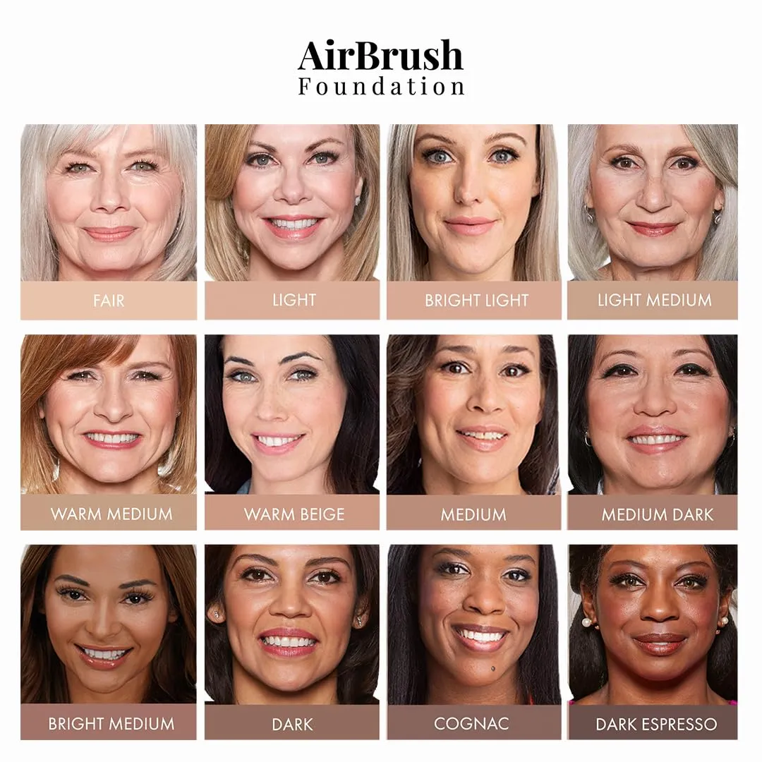 Ingredients, Ultra-Light, Buildable, Full Coverage Formula (Warm rugged devote Erie cite naval Beige) Jerome Alexander MagicMinerals AirBrush Foundation, Spray Makeup with Skincare Active 