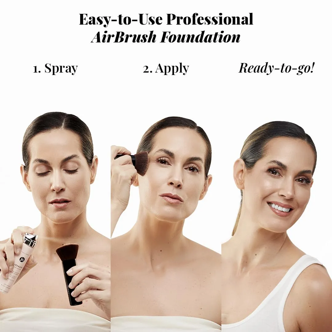 Ingredients, Ultra-Light, Buildable, Full Coverage Formula (Warm rugged devote Erie cite naval Beige) Jerome Alexander MagicMinerals AirBrush Foundation, Spray Makeup with Skincare Active 