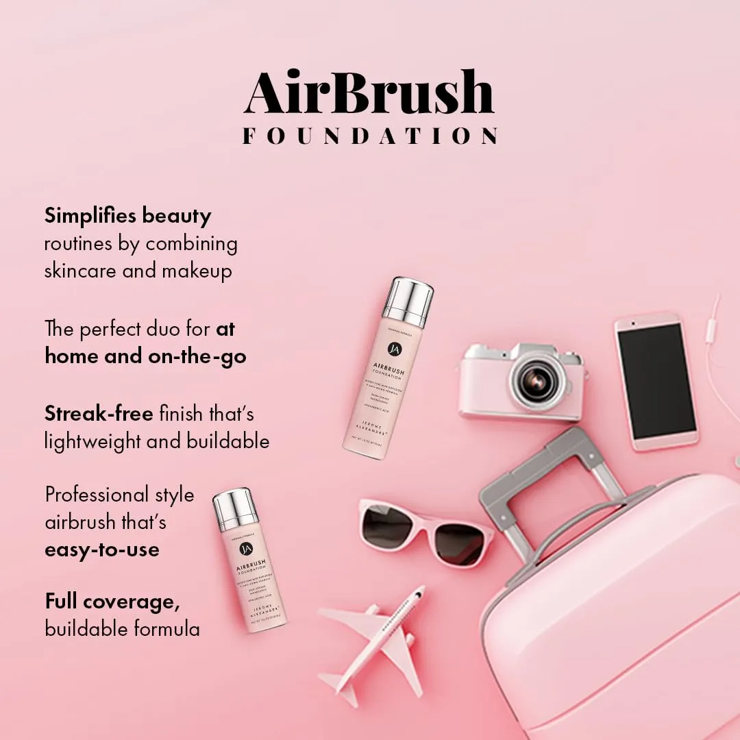 Ingredients, Ultra-Light, Buildable, Full Coverage Formula (Warm rugged devote Erie cite naval Beige) Jerome Alexander MagicMinerals AirBrush Foundation, Spray Makeup with Skincare Active 