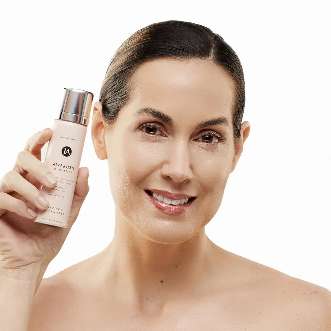 Ingredients, Ultra-Light, Buildable, Full Coverage Formula (Warm rugged devote Erie cite naval Beige) Jerome Alexander MagicMinerals AirBrush Foundation, Spray Makeup with Skincare Active 