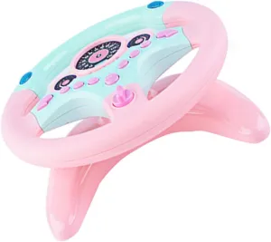 Interactive Plaything for Learning and Fun 1Pc Educational Steering external Wheel for Rotatable Fake Wheel with Base Develops Hand Eye Coordination and Motor Skills 