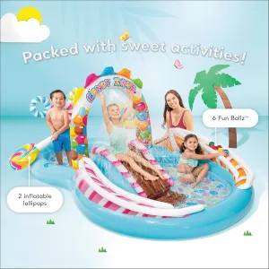 INTEX Candy Zone Play Center Inflatable Rubber Swimming Pool, Multi Color Size: 116" x 75" x 51"