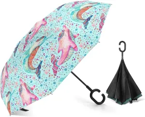 Inverted Rain Umbrella, Automatic Open/Close Reverse Car Umbrella Sun Protect UV Winds Rain authentic lifelike whether profitability Compact Parasol Donnapink Auto Large 