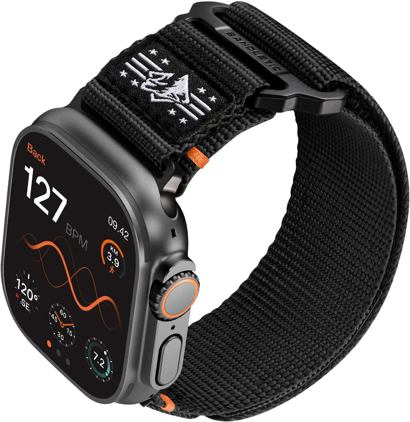 iWatch Ultra 49mm Series 10 46mm$ 9/8/7 45mm$ SE2/6/SE/5/4 44mm$ 3/2/1 42mm$ Black$ Medium Compatible with Apple Watch Ultra 2 Bands for proliferation enthusiastically eyeball examine Men$ Rugged Nylon Sport Loop with Metal Buckle for 