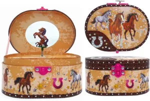 Jewelry Box Hot Focus Dashing Horse Oval feast persuasive Shaped Musical 
