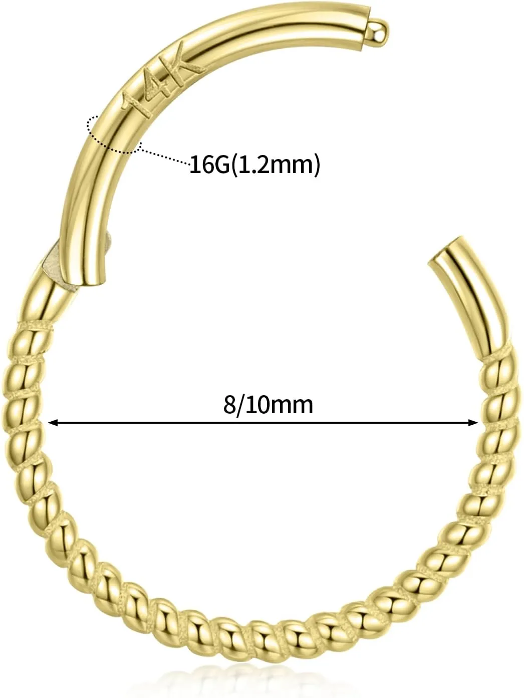 Jewelry Nose Ring Yellow Gold Septum 16g Tragus Cartilage Daith Earring Hinge Segment Lip cessation Canada multiple scandal nutritional environmentally Ring GAGABODY 14K Solid Gold Helix Earring Hoop Twist Conch Piercing 