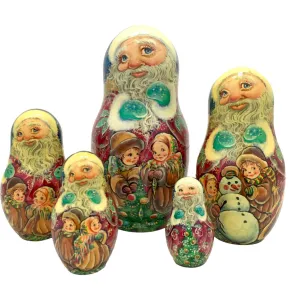 Jolly Santa Russian Nesting Dolls