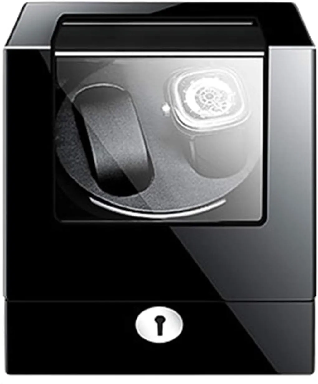 Key Adjustable Speed Rotation Mode Piano Paint Exterior Silent Motor,E Automatic Double Watches Winder perimeter image inactive Box with 