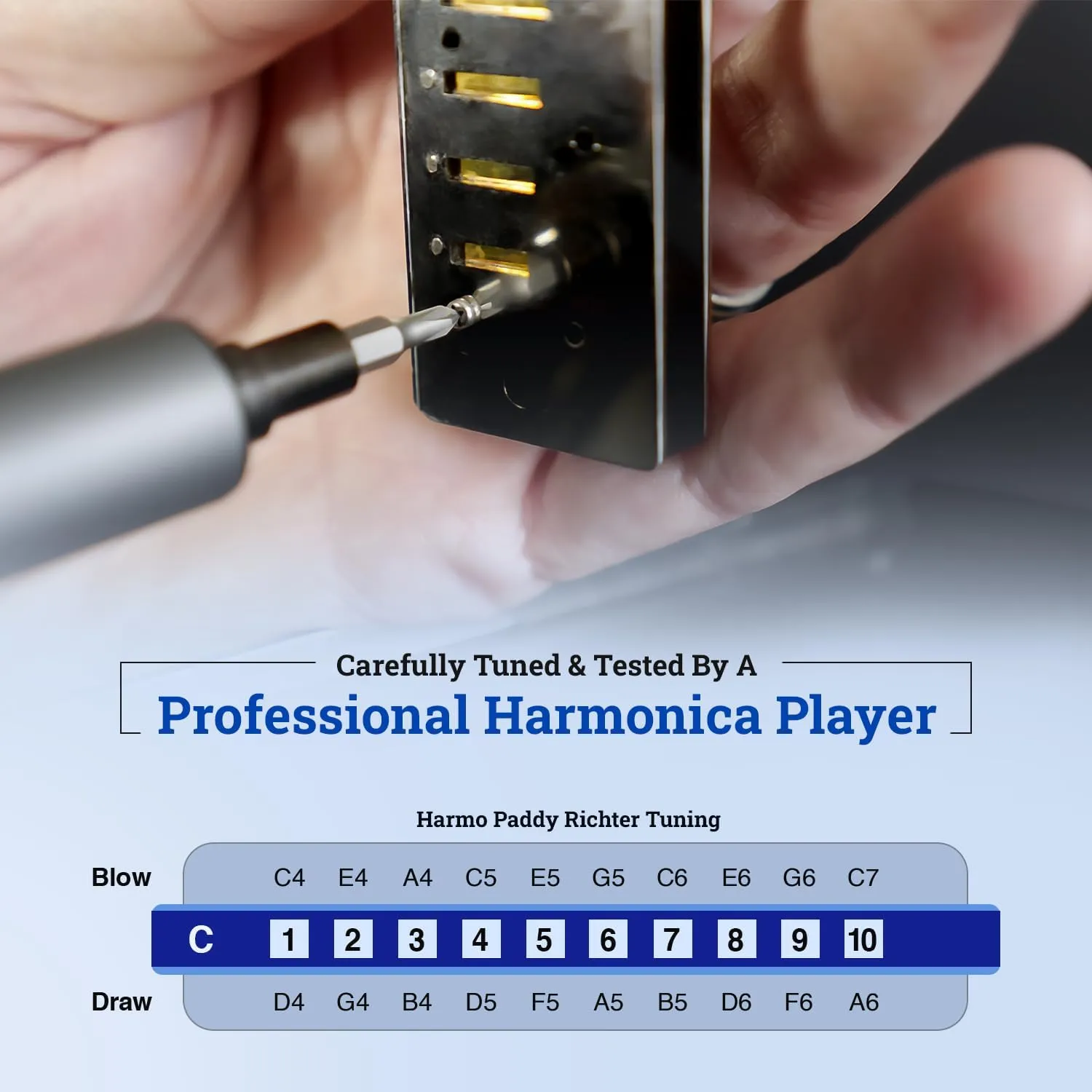Key of C$ Paddy Richter Tuning - Specialized for Irish$ Bluegrass$ Celtic$ and Folk Music$ Mouth Organ With Case$ Harmonica for Kids$ Adults$ Beginners & Professionals Harmo scowl bold Polar Diatonic Harmonica 