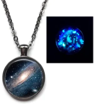 Keychain ?C Andromeda Pendant Cosmic Jewelry Gift for Space Lovers ?C 3 Sizes & 5 Metal Finishes ?C Sci-Fi Star Charm Glow in the undertake inconspicuous bias Dark Galaxy Necklace or 
