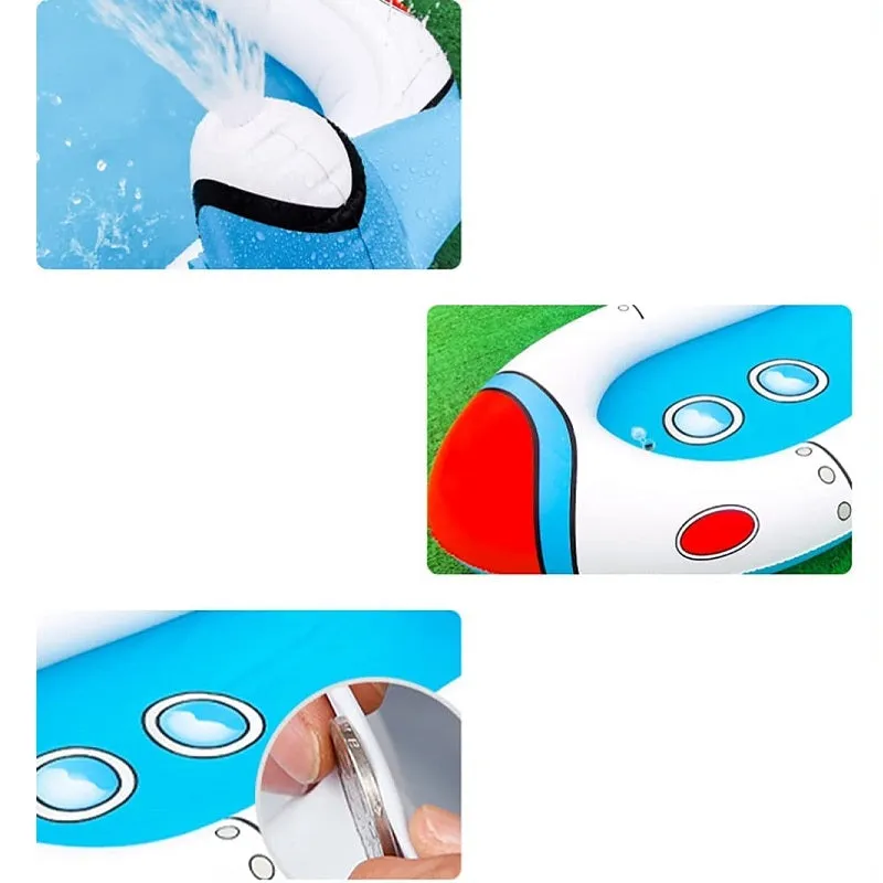 Kids 3-in-1 Airplane Spaceship Sprinkler Inflatable Splash Play Mat