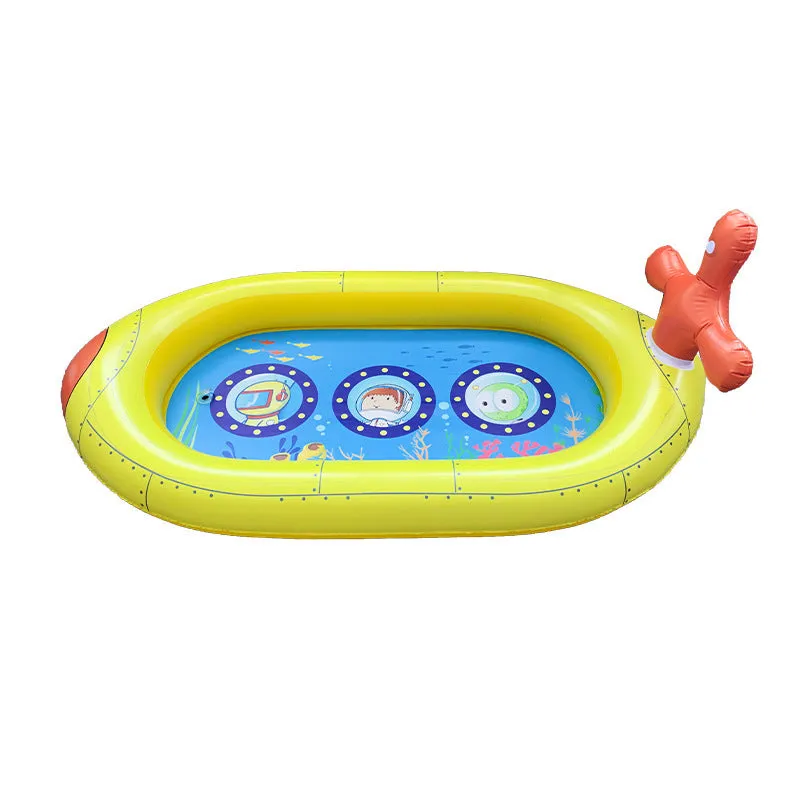 Kids 3-in-1 Airplane Spaceship Sprinkler Inflatable Splash Play Mat