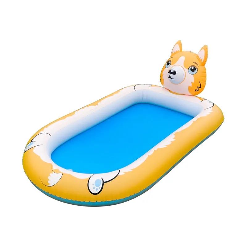 Kids 3-in-1 Airplane Spaceship Sprinkler Inflatable Splash Play Mat