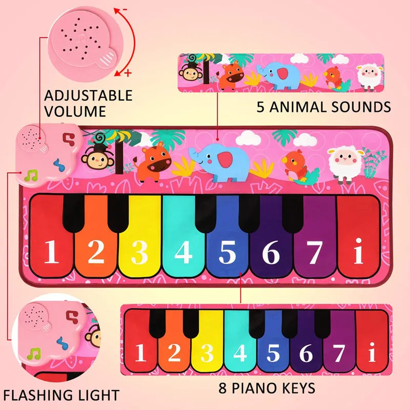 Kids Piano Mat Electronic Musical Mat Floor Keyboard Toys Gift for Boys Girls
