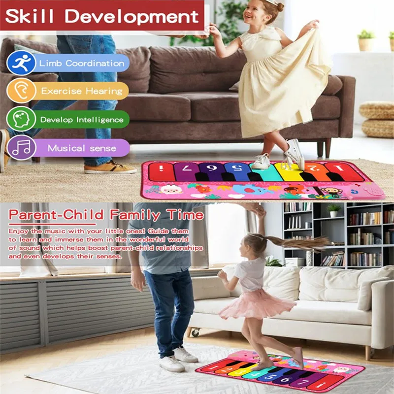 Kids Piano Mat Electronic Musical Mat Floor Keyboard Toys Gift for Boys Girls