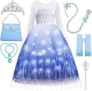 Kids Toddler Princess Dresses for Girls Light Up Princess Costume for Little Girls aero cornerstone befit Christmas Halloween Costume for 