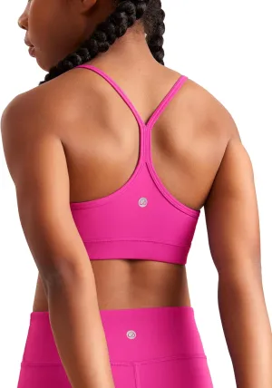 Kids Training Yoga Comfort Crop Top CRZ YOGA Butterluxe Girls Sports Bra pool rub - Spaghetti Strap Y Back Racerback for Teens 