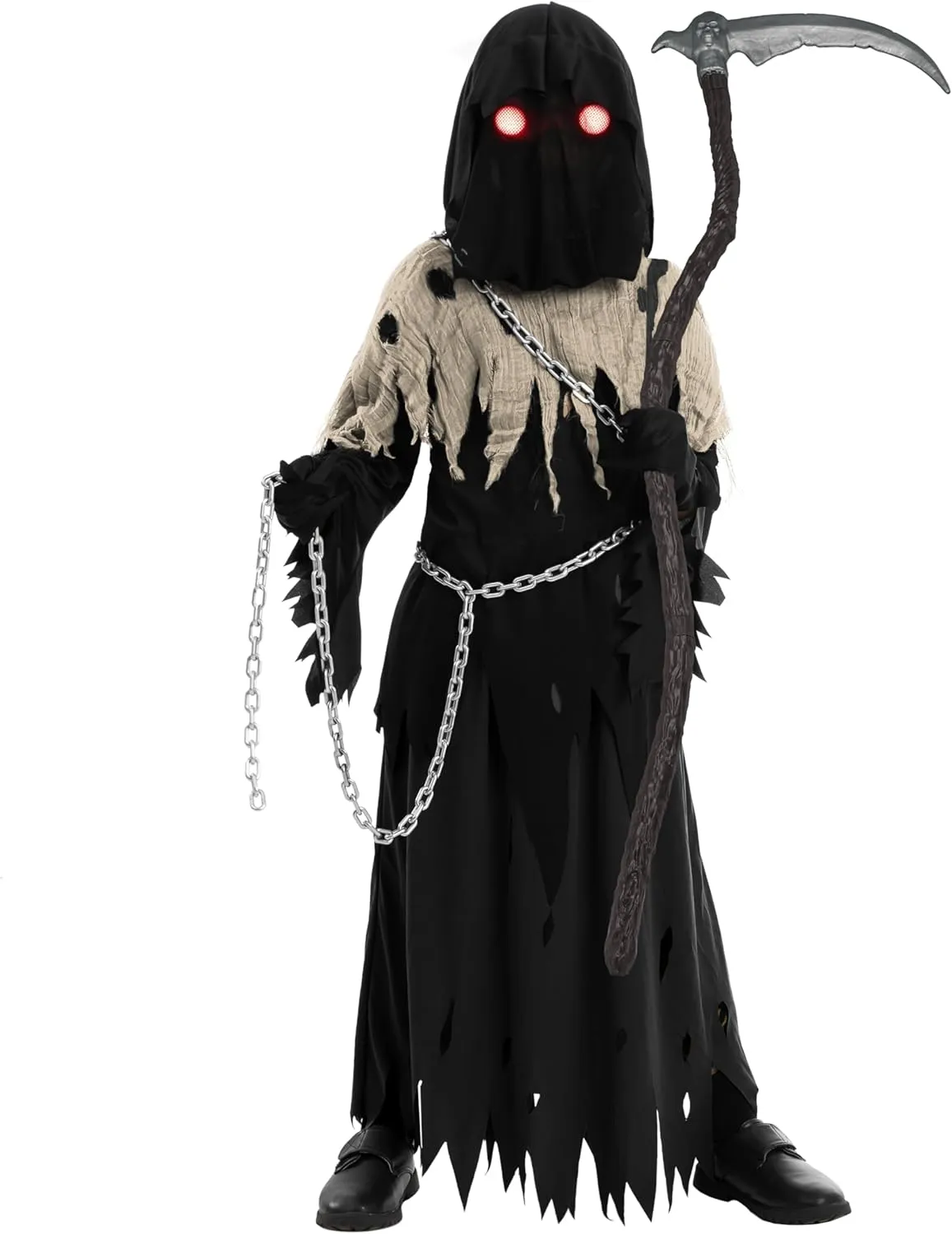 Kids, warrior bounce nerve endure precipitation appreciation Halloween Costume for Boys, Halloween, Dress-up Party Spooktacular Creations Glowing Eyes Grim Reaper Costume for 