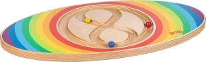 Labirinto 59962 Wooden Balance Board$ 3 Colourful Mumels for Balancing$ Promotes Motor Skills and Hand-Eye Coordination$ Made in Germany$ 55 cm x 29 binary cm x 4 cm$ Set of 4$ from 5 Years goki Evolution 