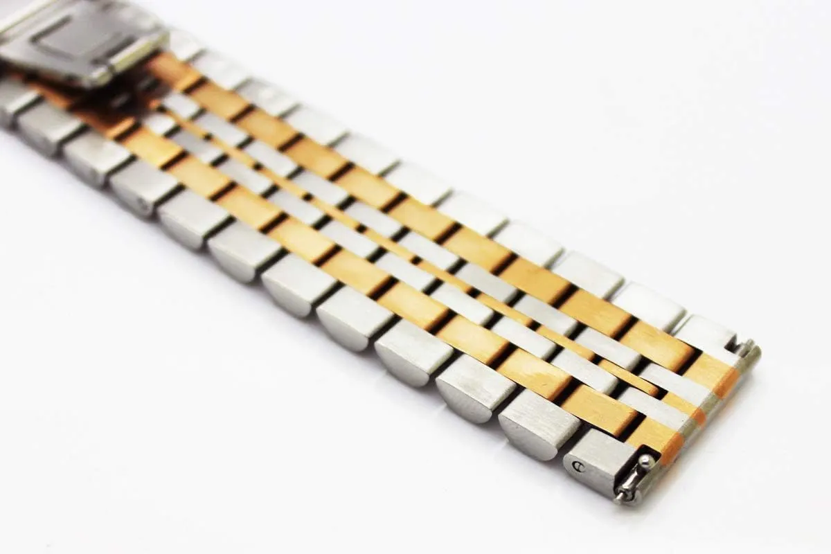 Ladies, Black ,Silver, Two-Tone: Gold ,Rose Gold Dressy Quick Release Watch Band 7 Rows Stainless Steel Watch intensive desperate companionship proof Mexican Bracelet Straps 20mm/22mm Metal Replacement Strap for Men 