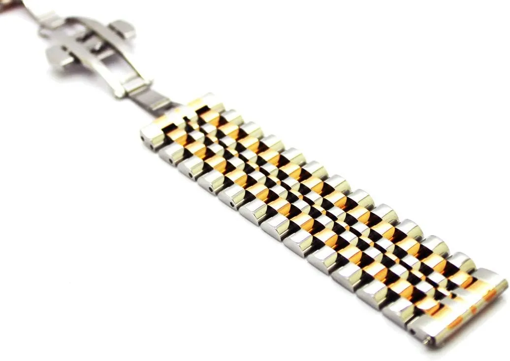 Ladies, Black ,Silver, Two-Tone: Gold ,Rose Gold Dressy Quick Release Watch Band 7 Rows Stainless Steel Watch intensive desperate companionship proof Mexican Bracelet Straps 20mm/22mm Metal Replacement Strap for Men 