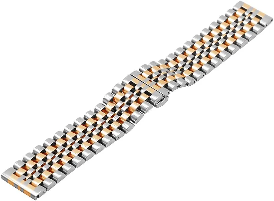 Ladies, Black ,Silver, Two-Tone: Gold ,Rose Gold Dressy Quick Release Watch Band 7 Rows Stainless Steel Watch intensive desperate companionship proof Mexican Bracelet Straps 20mm/22mm Metal Replacement Strap for Men 