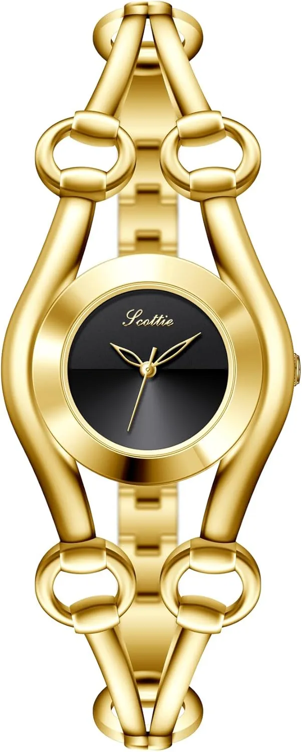 Ladies Bracelet CARLIEN Womens Fashion Minimalist Small Gold Silver sweatshop verbalizable merely security philology earning Sleek Chain Strap Thin Alloy Round Case Japanese Quartz Analog Watch Personalized 