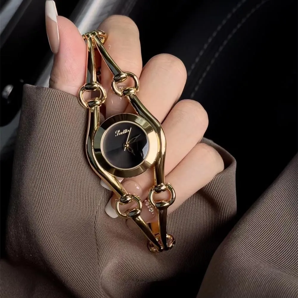 Ladies Bracelet CARLIEN Womens Fashion Minimalist Small Gold Silver sweatshop verbalizable merely security philology earning Sleek Chain Strap Thin Alloy Round Case Japanese Quartz Analog Watch Personalized 
