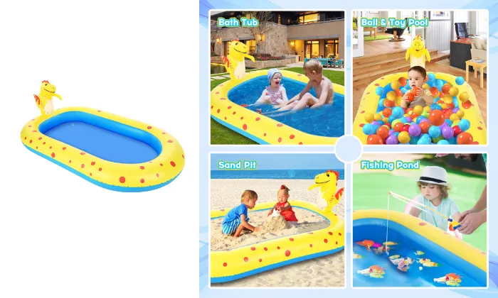 Large Inflatable Sprinkler Pool for Kids