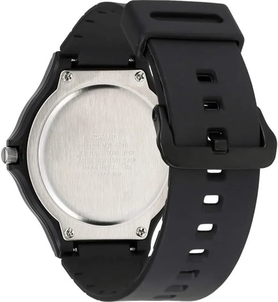 Large Resin Case | wildflower Resin Glass | Resin Band | Large Arabic Numerals | Analog Watch | Easy to Read Display | 3 Year Battery Casio MW240 Series | Men��s Quartz Watch | 50M WR | 