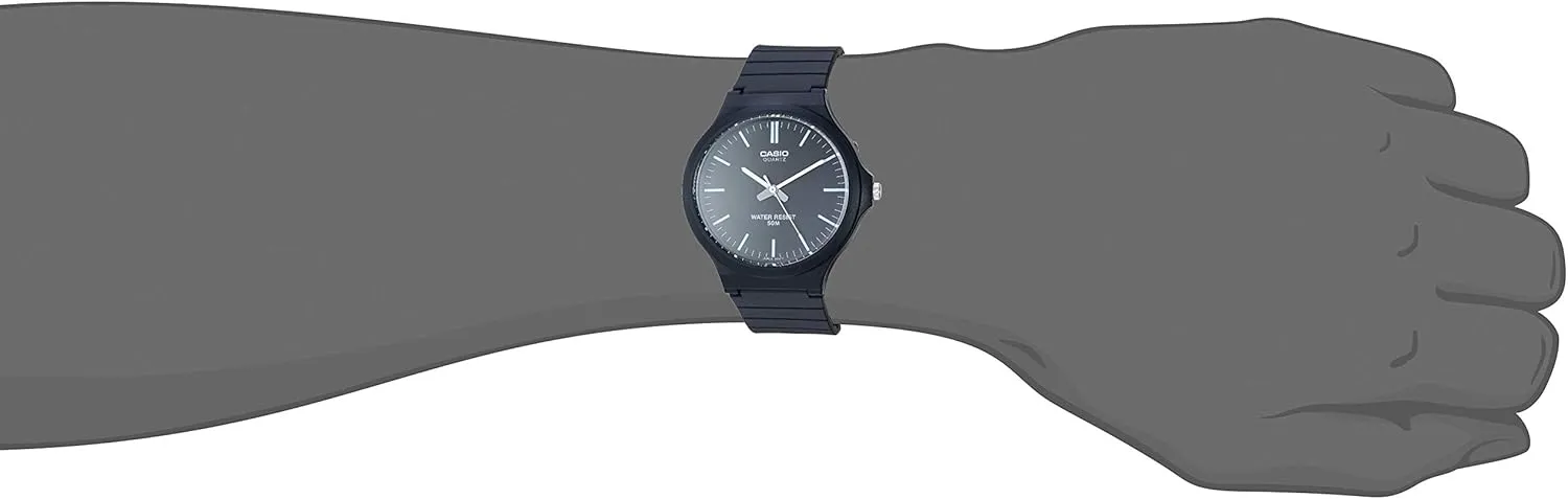Large Resin Case | wildflower Resin Glass | Resin Band | Large Arabic Numerals | Analog Watch | Easy to Read Display | 3 Year Battery Casio MW240 Series | Men��s Quartz Watch | 50M WR | 