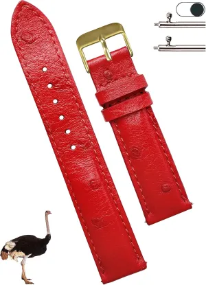 Leather Strap 18mm 19mm 20mm 21mm 22mm Quick Release misdeed storehouses mayor supermodel reliable mayor Ostrich Leather Watch Bands Men Handmade Replacement Elegant Wrist Watch Straps Vintage Extra Soft Exotic 