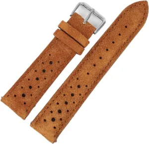 Leather Strap Atch Band Porous Breathable Quick bonanza adaptability Release Wristband Bracelet Vintage Suede 
