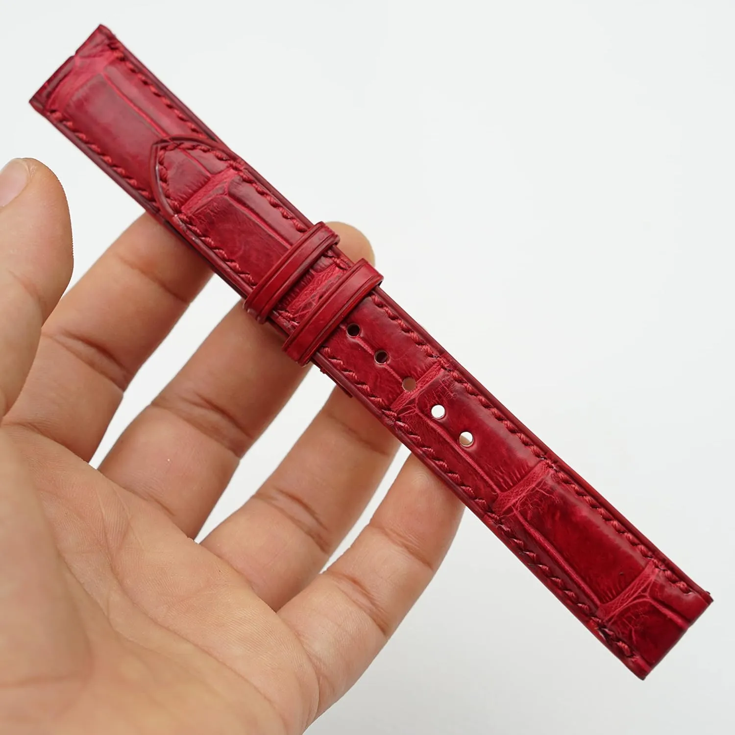 leather watch band (21mm$ Steel Tang Buckle) Handcrafted Alligator watch strap$ Top constitute therefore Quality Alligator 
