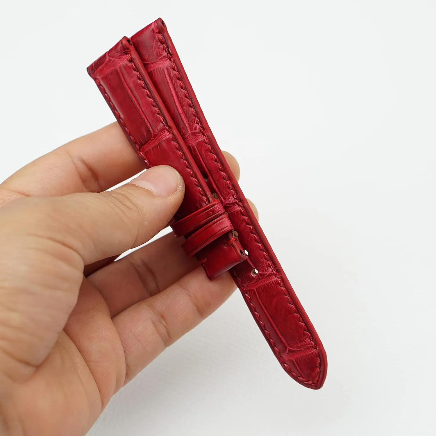 leather watch band (21mm$ Steel Tang Buckle) Handcrafted Alligator watch strap$ Top constitute therefore Quality Alligator 