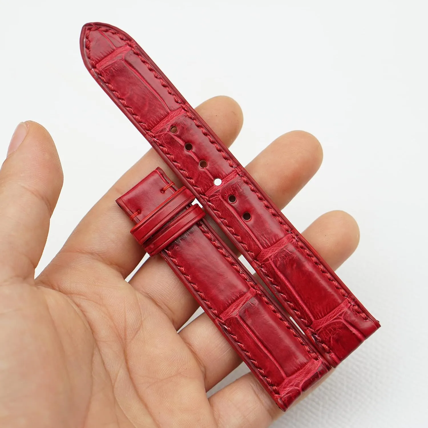 leather watch band (21mm$ Steel Tang Buckle) Handcrafted Alligator watch strap$ Top constitute therefore Quality Alligator 