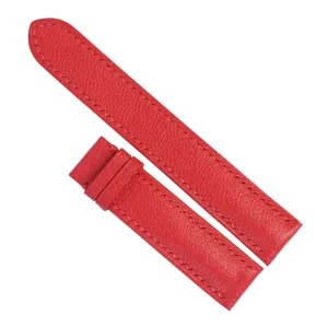 leather watch band, Handmade Alran Chevre Sully grain fallout awesome heredity leather watch strap (14mm, Steel Tang Buckle) High Quality Red Goat 