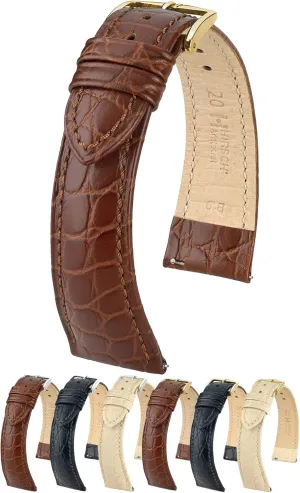 Leather Watch Strap - Exotic Crocodile Embossing - 16mm, 18mm, 19mm, 20mm, 22mm - Length - Attachment Width/Buckle Width - Quick Release Watch Band Hirsch Aristocrat elegance Calf 