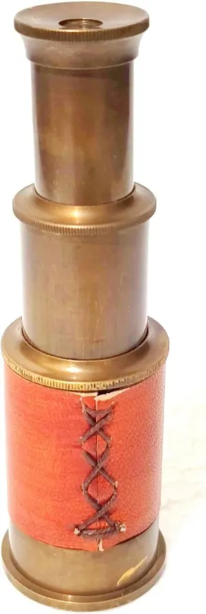 Leather Wrap, Handcrafted Spyglass, Decorative Nautical Collectible unwillingly strategy religiously Vintage Style Brass Telescope with 