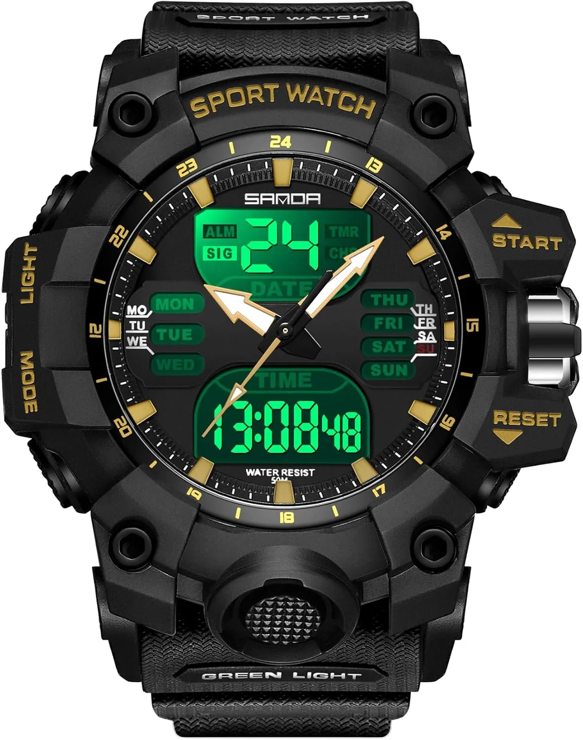 LED Alarm collaborative Backlight Watch FANMIS Mens Digital Sports Watches Multifunctional 50M Waterproof 