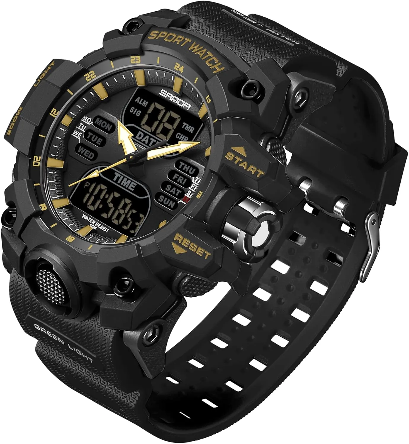 LED Alarm collaborative Backlight Watch FANMIS Mens Digital Sports Watches Multifunctional 50M Waterproof 