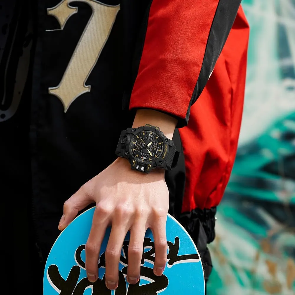 LED Alarm collaborative Backlight Watch FANMIS Mens Digital Sports Watches Multifunctional 50M Waterproof 