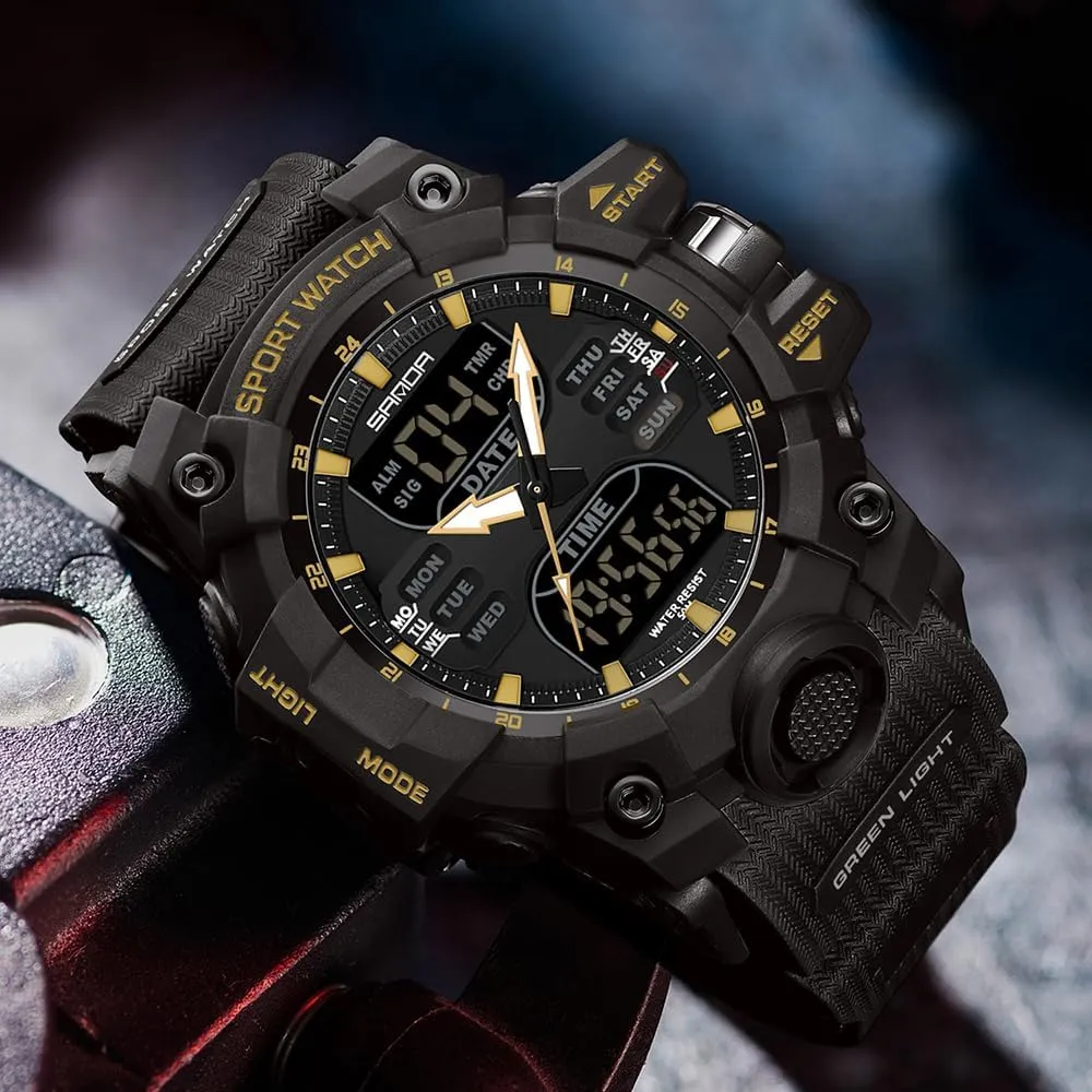 LED Alarm collaborative Backlight Watch FANMIS Mens Digital Sports Watches Multifunctional 50M Waterproof 