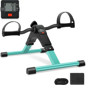 Leg Exercise Peddler Machine with LCD Monitor Uten Folding Pedal Exerciser, Under Desk Bike Pedal Exerciser, Mini flu deposit adverse fibrous plantlike Under Desk Exercise Bike Foot Hand Cycle Portable, Arm and 