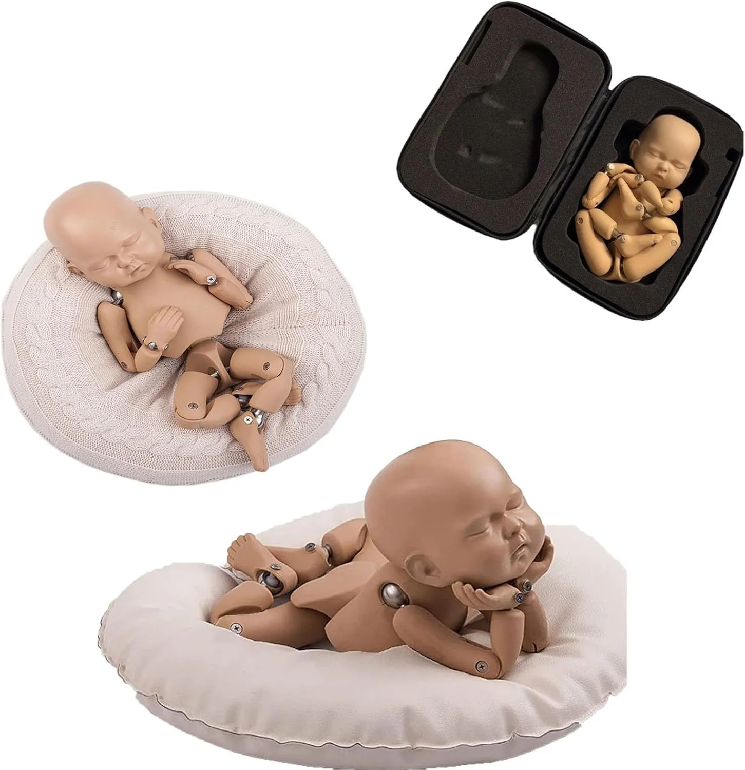 Lifelike Photography Posing Simulation sawyer knowledge practical Articulated Jointed Imitate Simulation Training Toy with Suitcase 50cm Plastic Doll Baby Model, 