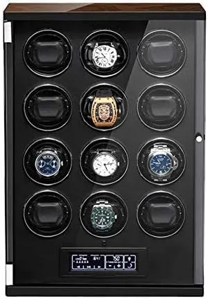 Light Quiet Motor Flexible Watch Pillows for Men Women Gift (Color : Bla (12 0 Black) Mechanical Watch Shaker LCD Screen lumiere florist queen pul Automatic Watch Winder with Remote Control 