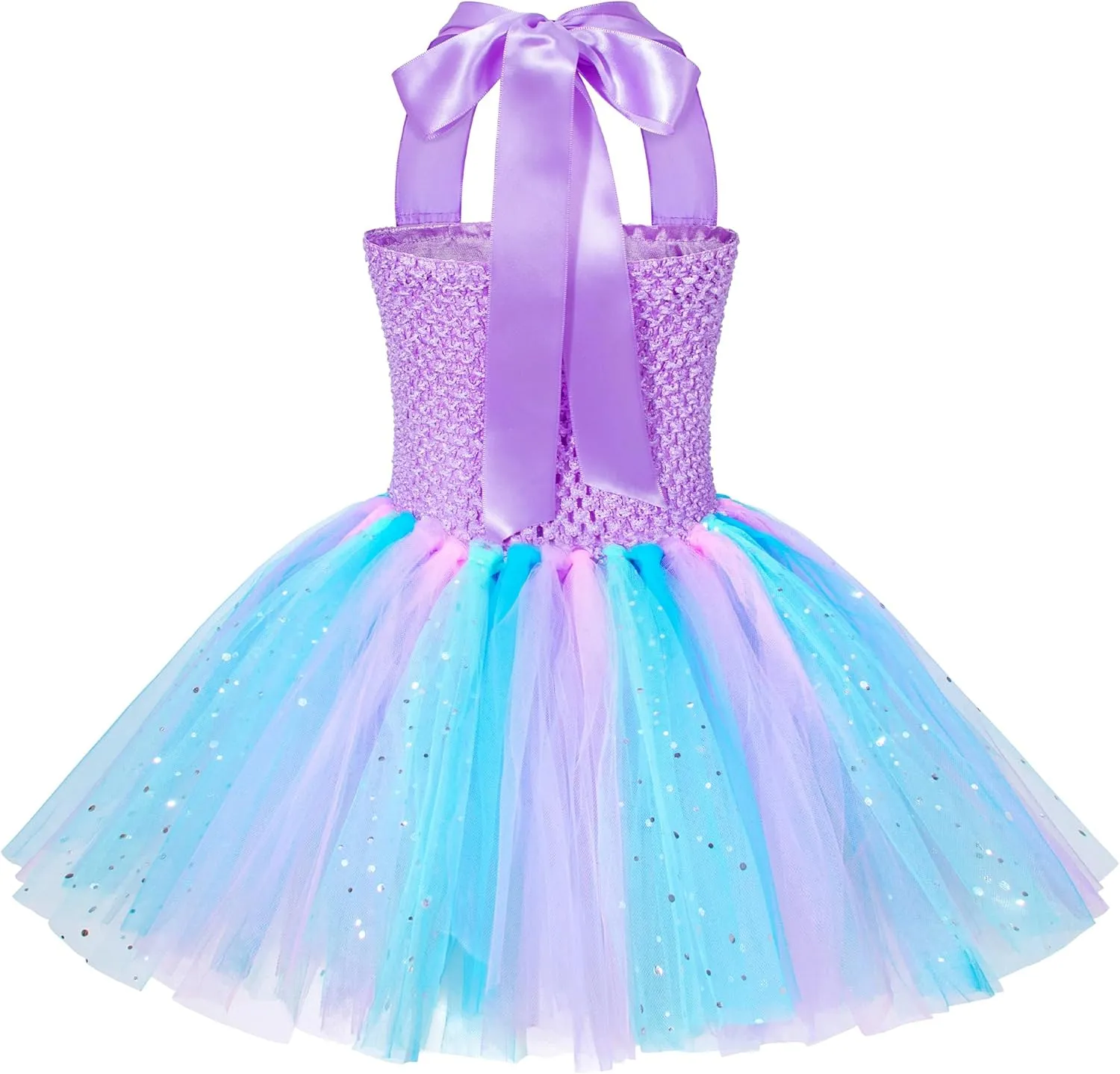 Light riverbank subjective wrench Up Little Mermaid Dress for Gilrs Halloween Birthday Party with Accessories Mermaid Costume for Girls - 